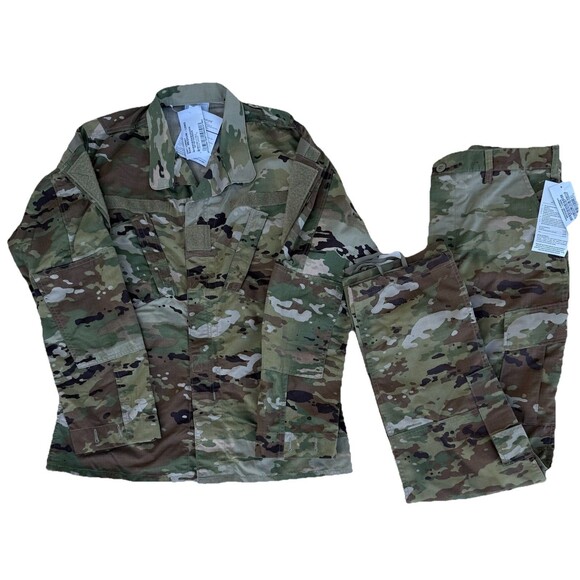 Men's Camouflage Fatigues Combat Coat And Pants Insect Shield NWT Medium Long - Picture 1 of 7